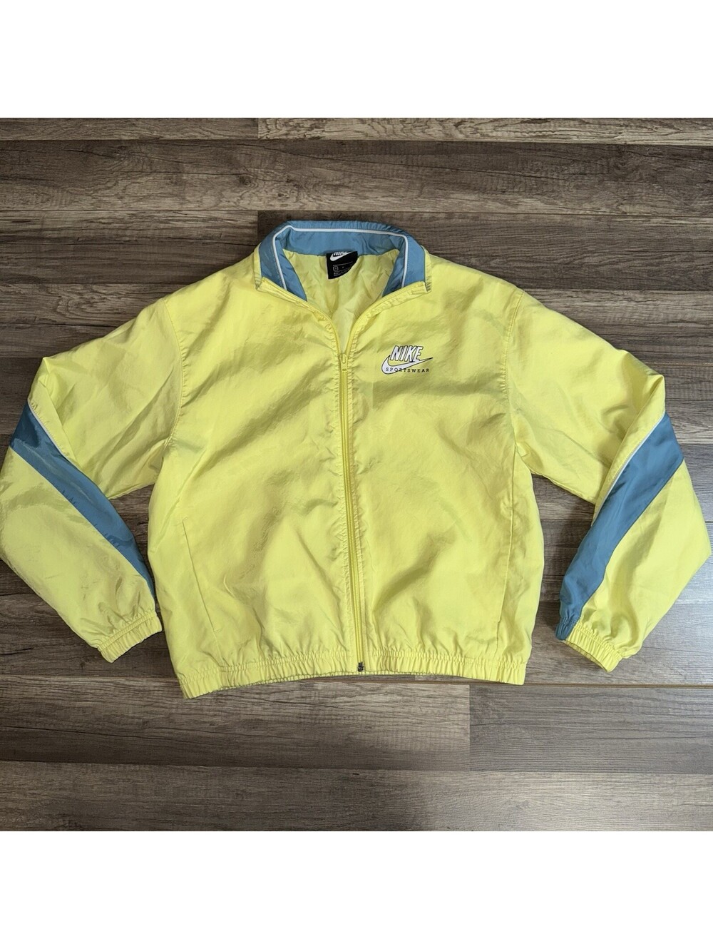 Nike Jacket Womens Small Yellow Heritage Woven Polyester Colorblock